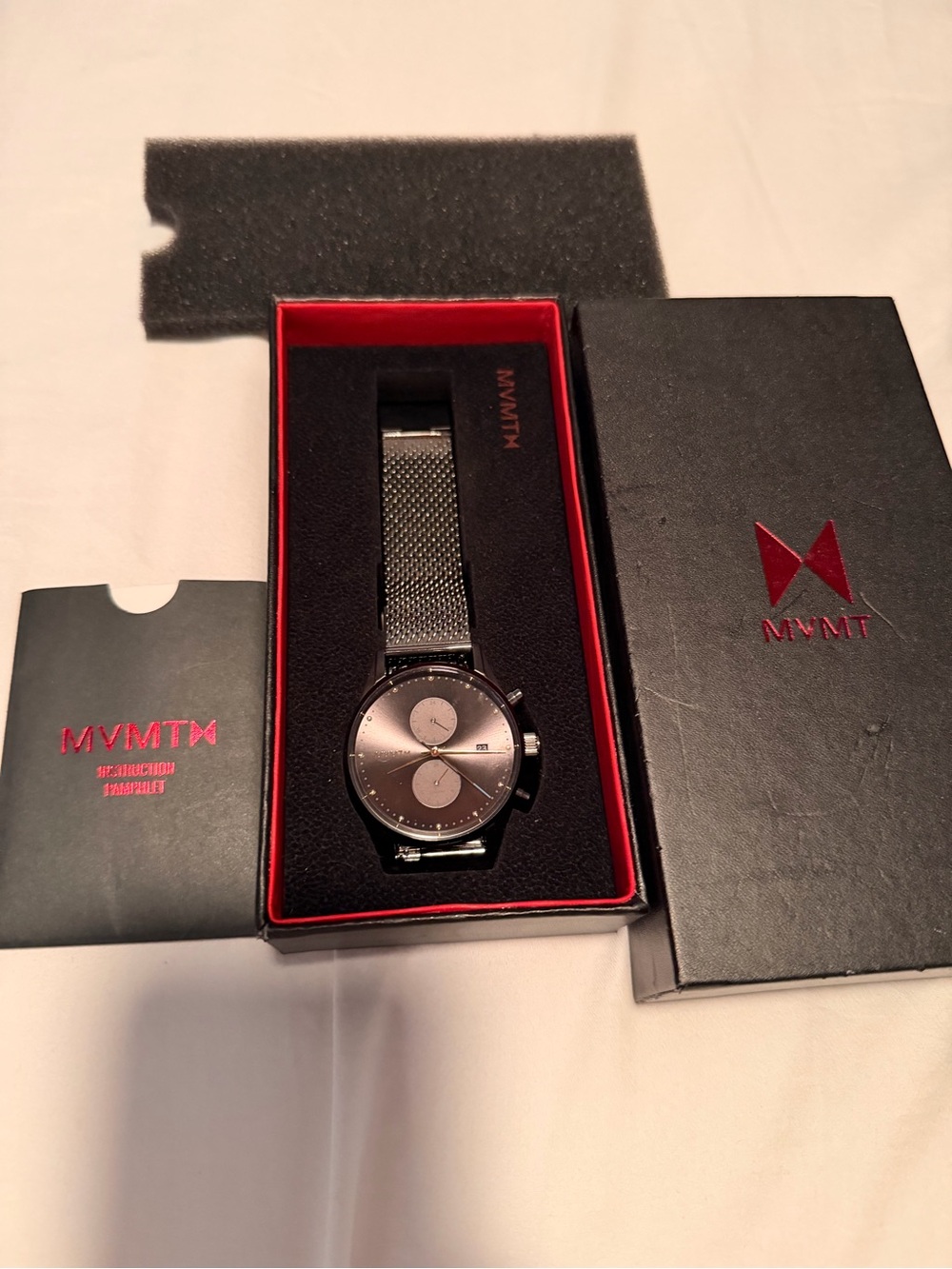 MVMT Gunmetal Mesh Chronograph Watch Voyager